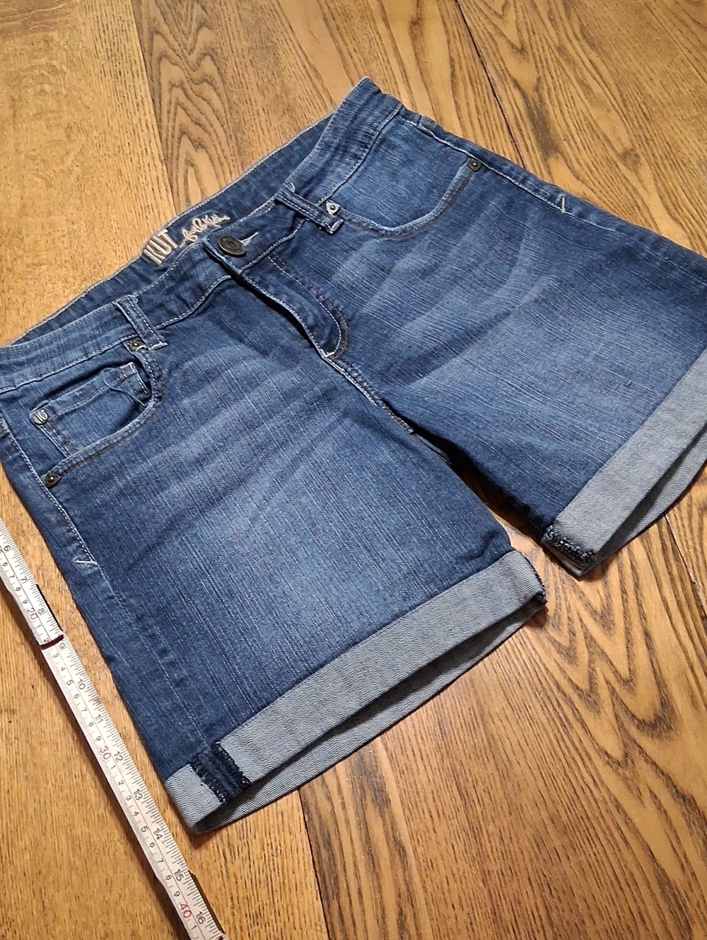 Kut from the Kloth Dark Blue Denim Cuffed Shorts
